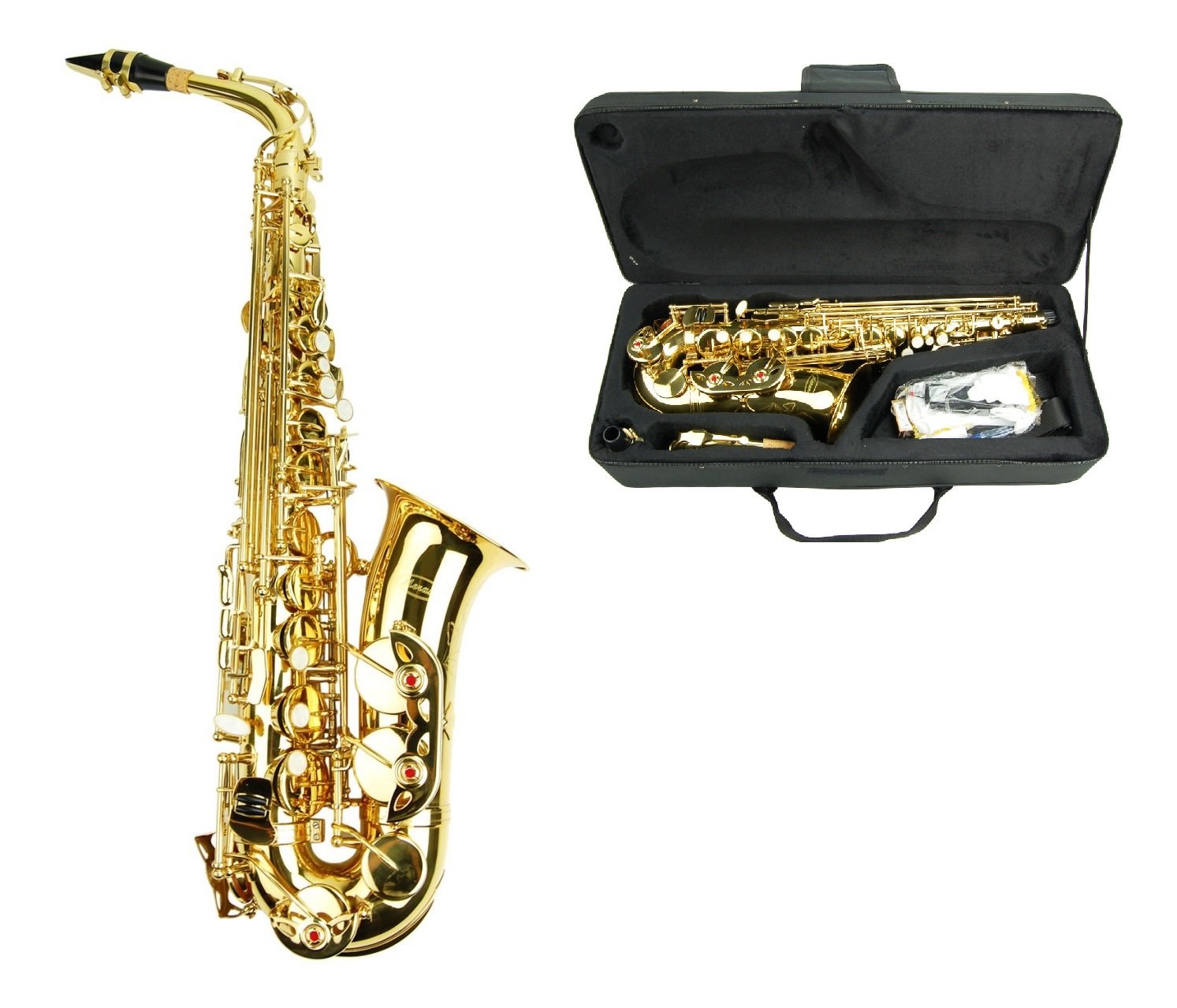 Merano E Flat Gold Brass Alto Saxophone With Case And Accessories