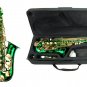E Flat GREEN Alto Saxophone with Case and Accessories
