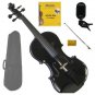 Merano 1/16 Size Black Violin,Case, Bow+Rosin+2 Sets Strings+Chromatic Clip On Tuner