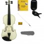 Merano 4/4 Size White Violin,Case,Bow+Rosin+2 Sets Strings+Chromatic Clip On Tuner