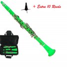 MERANO GREEN ABS CLARINET WITH CASE, STAND, EXTRA 10 REEDS