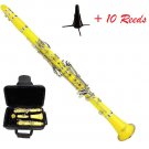 MERANO YELLOW ABS CLARINET WITH CASE, STAND, EXTRA 10 REEDS