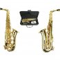E Flat Gold Alto Saxophone with Zippered Hard Case