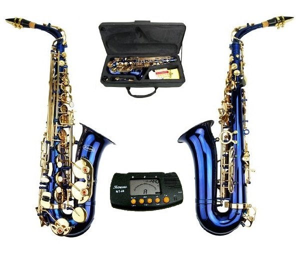 E Flat Blue Alto Saxophone With Case Free Metro Tuner