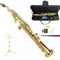 B Flat Gold Soprano Saxophone with Case,Yellow Music Stand