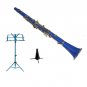 MERANO BLUE CLARINET WITH CASE,11 REEDS, STAND, BLUE MUSIC STAND