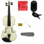 Merano 10" White Viola,Case,White Stick Bow+Rosin+2 Sets Strings+Chromatic Clip On Tuner