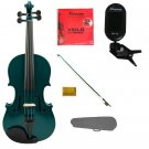 Merano 11" Green Viola,Case, Bow+Rosin+2 Sets Strings+Chromatic Clip On Tuner