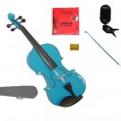 Merano 10" Blue Viola,Case,Blue Stick Bow+Rosin+2 Sets Strings+Chromatic Clip On Tuner