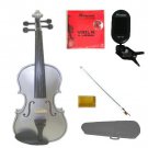 Merano 15" Silver Viola,Case, Bow+Rosin+Set Strings+Chromatic Clip On Tuner