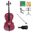 Merano 1/4 Size Hot Pink Cello w/Bag,Bow+Rosin+2 Sets Strings+Tuner+Cello Stand+Music Stand