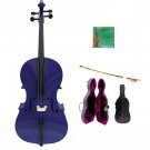 Merano 1/4 Size Purple Cello with Hard Case + Soft Carrying Bag + Bow + 2 Sets of Strings + Rosin