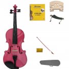 1/8 Size Pink Violin,Case, Bow+Rosin+2 Sets Strings+2 Bridges+Shoulder Rest