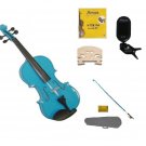 4/4 ( Full )Size Blue Violin,Case,Bow+Rosin+2 Sets Strings+2 Bridges+Tuner