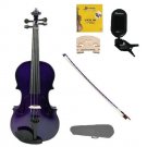 1/8 Size Purple Violin,Case,Bow+Rosin+2 Sets Strings+2 Bridges+Tuner