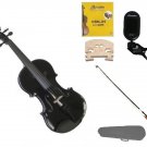 1/4 Size Black Violin,Case, Bow+Rosin+2 Sets Strings+2 Bridges+Tuner