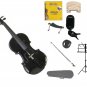 3/4 Black Violin,Case, Bow+Rosin+2 Bridges+Tuner+Shoulder Rest+ Stand+Mute
