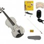 Merano 4/4 Size White Violin,Case,Bow+Rosin+Strings+2 Bridges+Tuner+Shoulder Rest