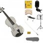 Merano 4/4 White Violin,Case,White Bow+Rosin+2 Bridges+Tuner+Shoulder Rest+Black Stand