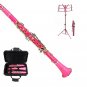 B Flat PINK Clarinet with Zippered Carrying Case+Music Stand