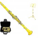 MERANO B Flat YELLOW Clarinet with Zippered Carrying Case+Yellow Music Stand