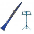 MERANO B Flat BLUE Clarinet with Zippered Carrying Case+Music Stand