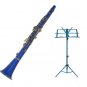 MERANO B Flat BLUE Clarinet with Zippered Carrying Case+Music Stand