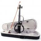 New 4/4 Size Black  Electric Silent Violin Set