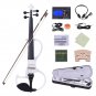 4/4 Size White Electric Silent Violin Set Practicing Performing w/ Case Kit for Gift