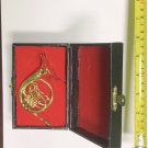 New Gold Brass Mini Franch Horn with Case