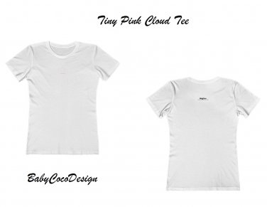 BabyCocoDesign Tiny Pink Cloud Tee Shirt - White / Pink, Size S