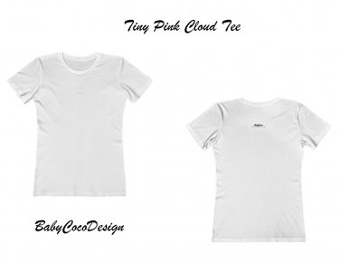 BabyCocoDesign Tiny Pink Cloud Tee Shirt - White / Pink, Size 3XL