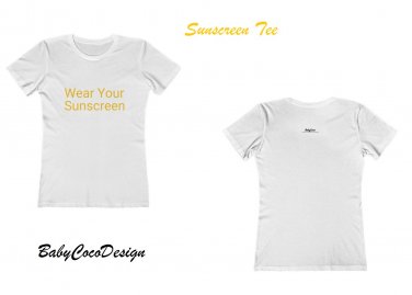 BabyCocoDesign Sunscreen Tee Shirt - White / Golden, Size M