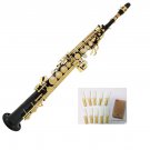 B Flat Black / Gold Soprano Saxophone with Case,Extra 10 Reeds