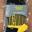 2 Pairs, Low Cut Running Socks with Arch Support-Yellow ,Size S
