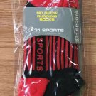 2 Pairs, Low Cut Running Socks with Arch Support-Red ,Size S