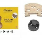 Merano Violin String Set G-D-A-E, Free Bridge, Mute 4/4 Size