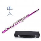 ROSE RED FLUTE WITH CASE, MUSIC STAND