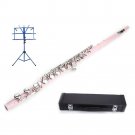 PINK FLUTE WITH CASE, MUSIC STAND