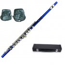 BLUE FLUTE WITH CASE, MUSIC SHEET BAG
