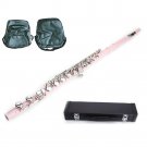 PINK FLUTE WITH CASE, MUSIC SHEET BAG