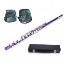 PURPLE FLUTE WITH CASE, MUSIC SHEET BAG