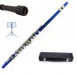 BLUE FLUTE WITH CASE, MUSIC STAND,FLUTE STAND