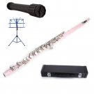 PINK FLUTE WITH CASE, MUSIC STAND,FLUTE STAND