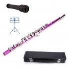 ROSE RED FLUTE WITH CASE, MUSIC STAND,FLUTE STAND
