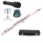 PINK FLUTE,CASE, MUSIC STAND,FLUTE STAND,BAG