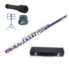 PURPLE FLUTE,CASE, MUSIC STAND,FLUTE STAND,BAG