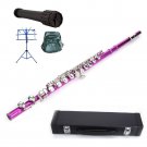 ROSE RED FLUTE,CASE, MUSIC STAND,FLUTE STAND,BAG