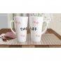 New Lovely Sweet Puff Beautiful Ceramic Latte Mug 17oz w/Animal Signature Prints- White and Pink