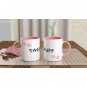 New Lovely Sweet Puff Beautiful Ceramic Mug 11oz w/Animal Signature Prints- White and Pink